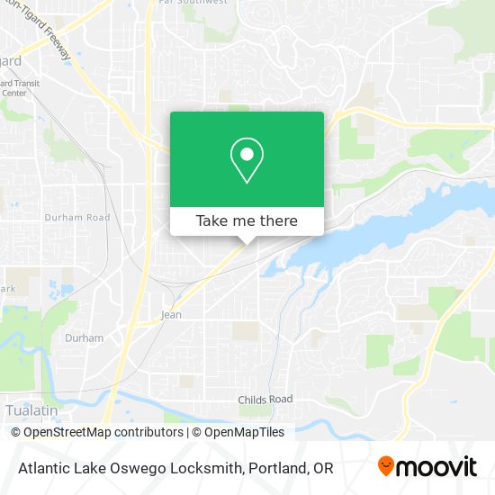 Atlantic Lake Oswego Locksmith map