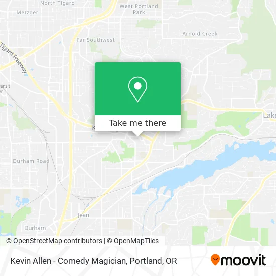 Mapa de Kevin Allen - Comedy Magician