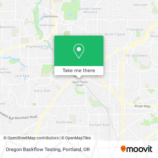 Mapa de Oregon Backflow Testing