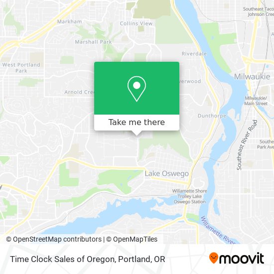 Mapa de Time Clock Sales of Oregon