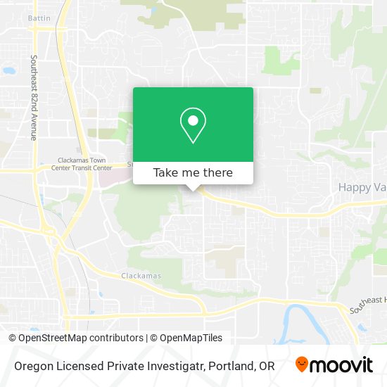 Mapa de Oregon Licensed Private Investigatr