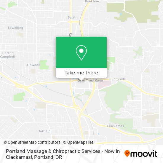 Mapa de Portland Massage & Chiropractic Services - Now in Clackamas!