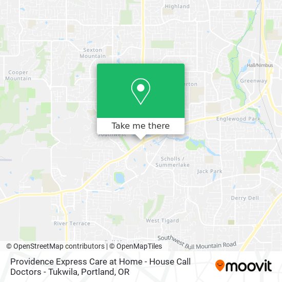 Mapa de Providence Express Care at Home - House Call Doctors - Tukwila