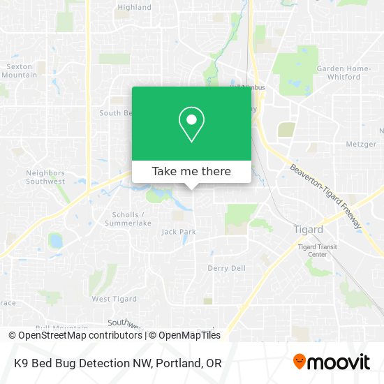 Mapa de K9 Bed Bug Detection NW