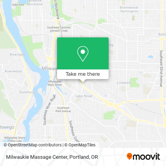 Milwaukie Massage Center map
