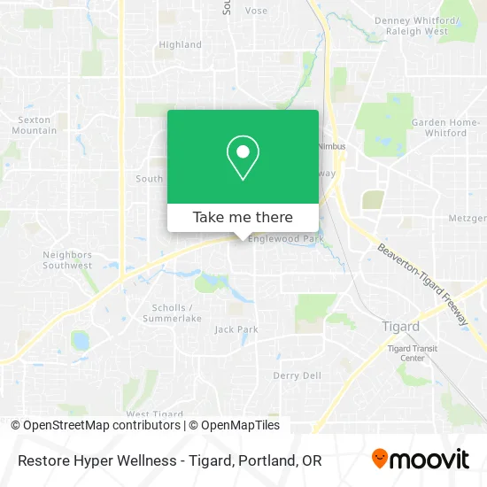 Restore Hyper Wellness - Tigard map
