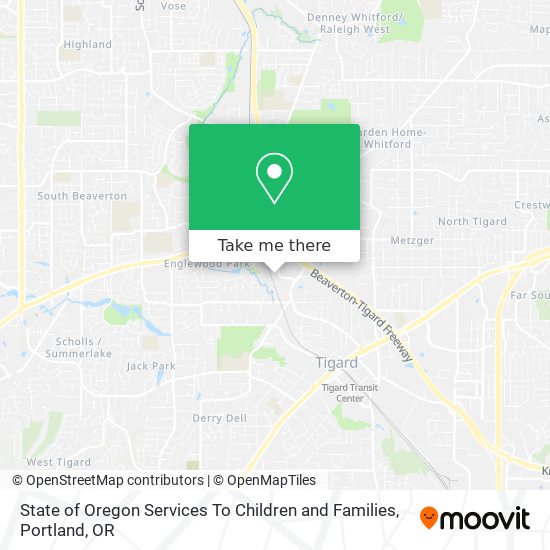 State of Oregon Services To Children and Families map