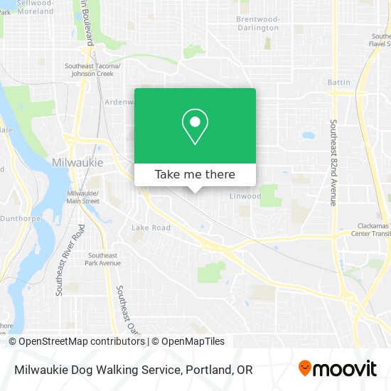 Milwaukie Dog Walking Service map