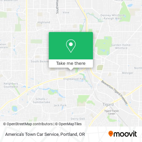 Mapa de America's Town Car Service