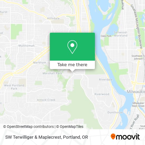 SW Terwilliger & Maplecrest map
