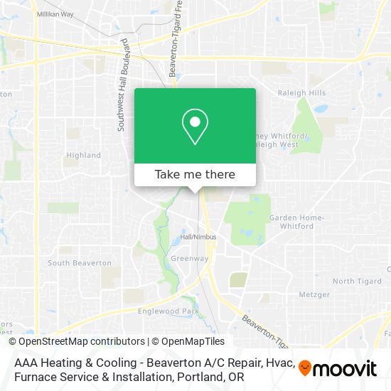 AAA Heating & Cooling - Beaverton A / C Repair, Hvac, Furnace Service & Installation map
