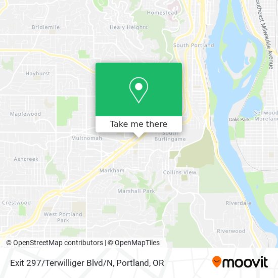 Mapa de Exit 297/Terwilliger Blvd/N