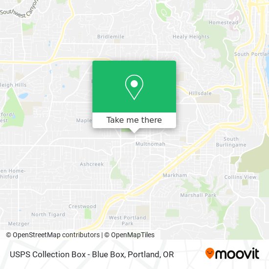 USPS Collection Box - Blue Box map