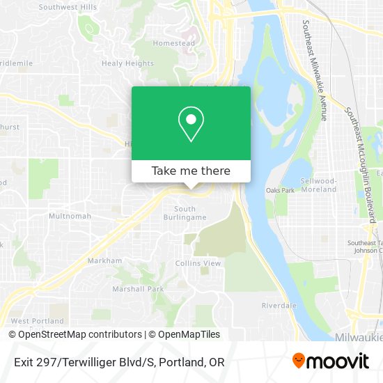 Exit 297/Terwilliger Blvd/S map