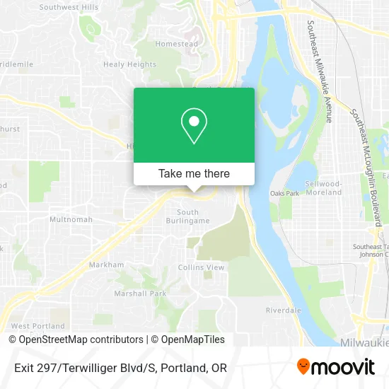 Mapa de Exit 297/Terwilliger Blvd/S