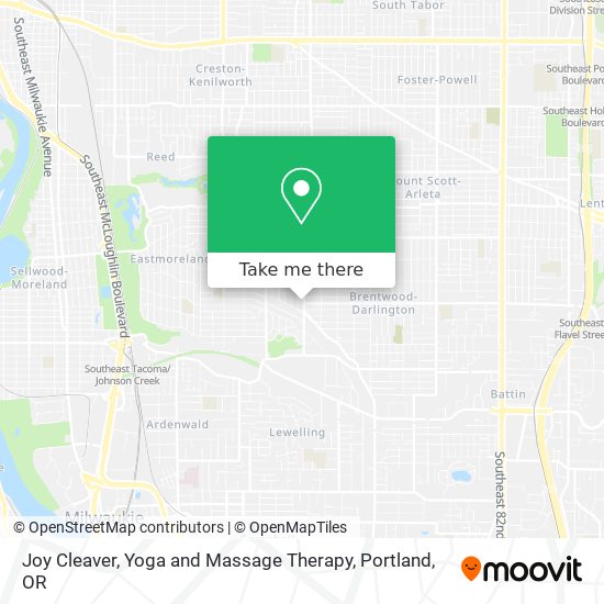 Joy Cleaver, Yoga and Massage Therapy map