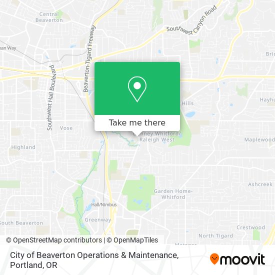 City of Beaverton Operations & Maintenance map