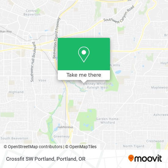Crossfit SW Portland map