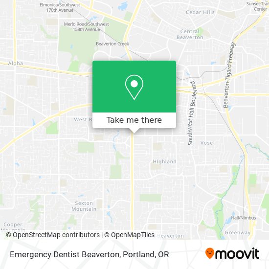 Mapa de Emergency Dentist Beaverton