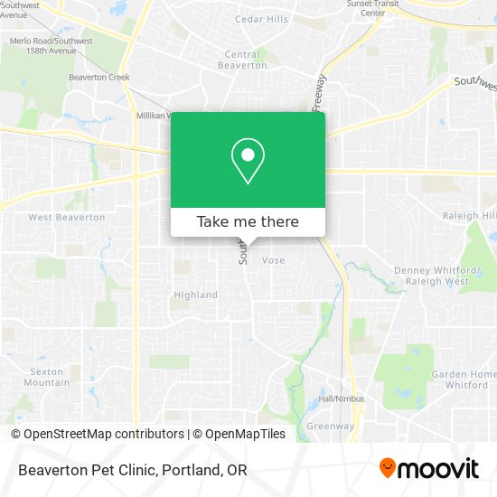 Mapa de Beaverton Pet Clinic