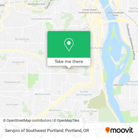 Servpro of Southwest Portland map