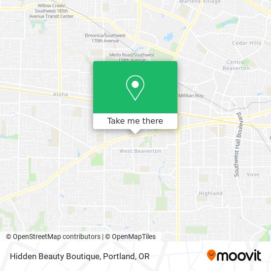 Mapa de Hidden Beauty Boutique