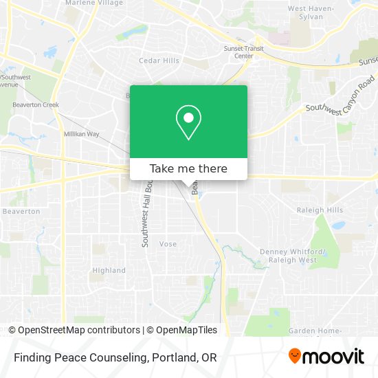 Finding Peace Counseling map