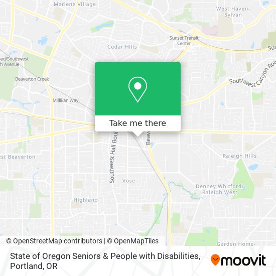 State of Oregon Seniors & People with Disabilities map
