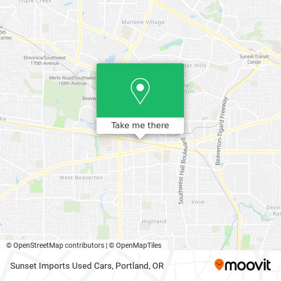 Sunset Imports Used Cars map