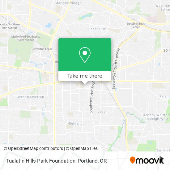 Tualatin Hills Park Foundation map