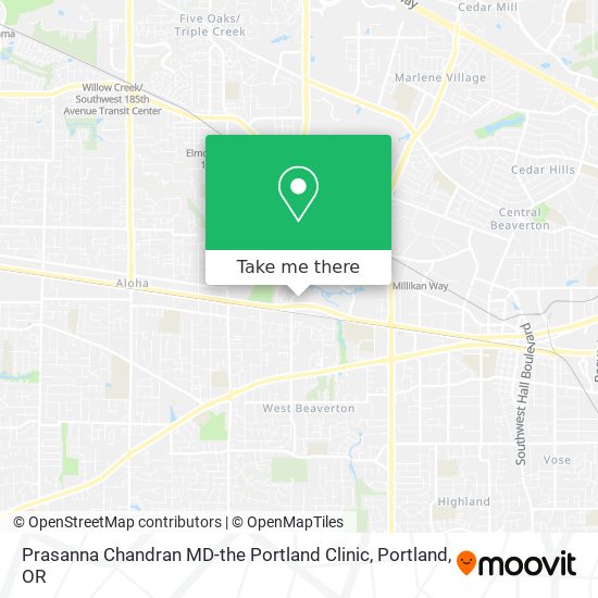 Mapa de Prasanna Chandran MD-the Portland Clinic