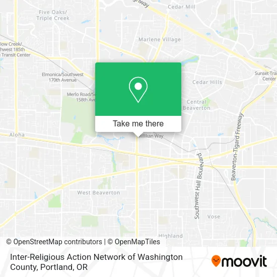 Inter-Religious Action Network of Washington County map