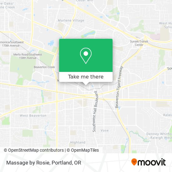 Massage by Rosie map