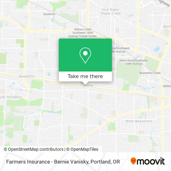 Farmers Insurance - Bernie Vanisky map