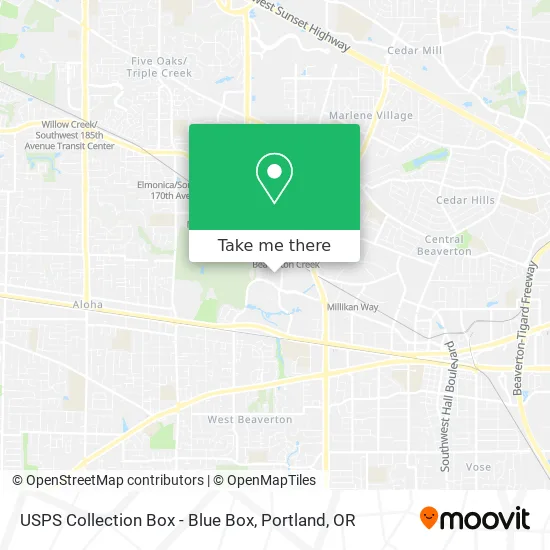 Mapa de USPS Collection Box - Blue Box