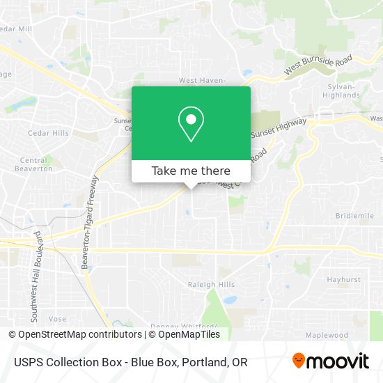 Mapa de USPS Collection Box - Blue Box