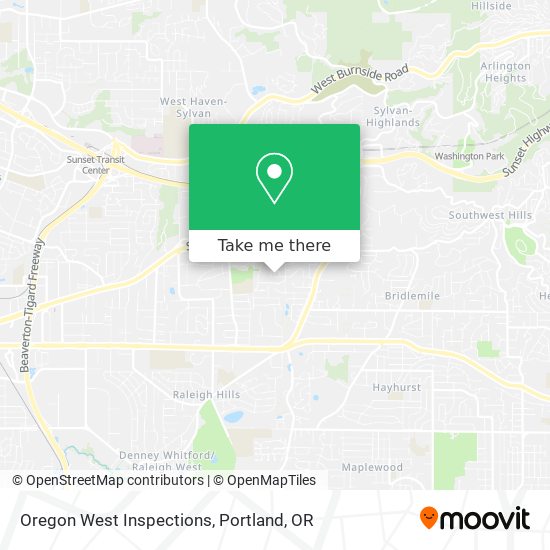Mapa de Oregon West Inspections