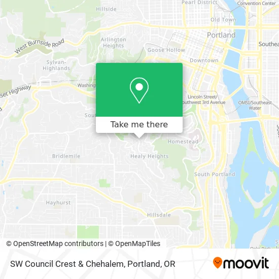 SW Council Crest & Chehalem map