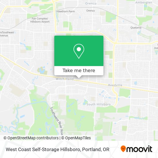 West Coast Self-Storage Hillsboro map