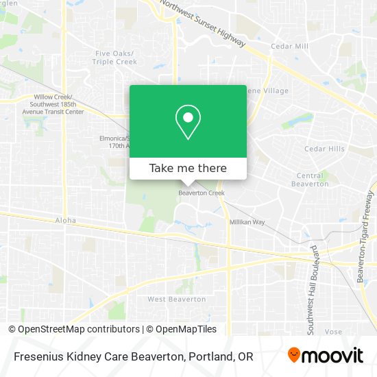 Fresenius Kidney Care Beaverton map