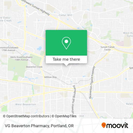 VG Beaverton Pharmacy map