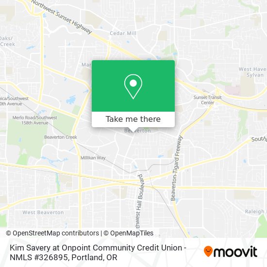 Kim Savery at Onpoint Community Credit Union - NMLS #326895 map