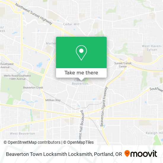 Beaverton Town Locksmith Locksmith map