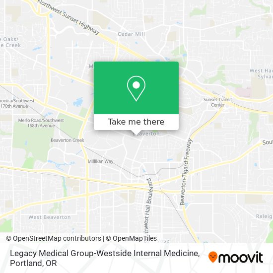 Mapa de Legacy Medical Group-Westside Internal Medicine