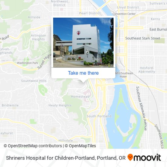 Shriners Hospital for Children-Portland map