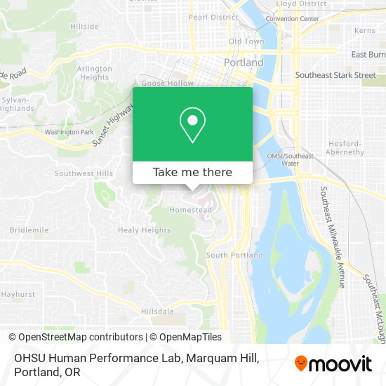 OHSU Human Performance Lab, Marquam Hill map