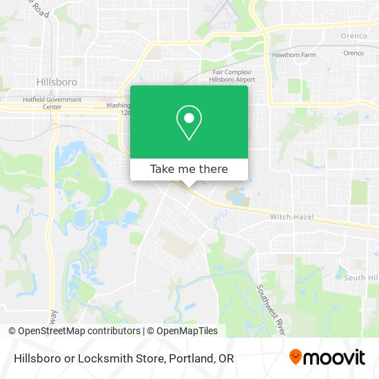 Hillsboro or Locksmith Store map