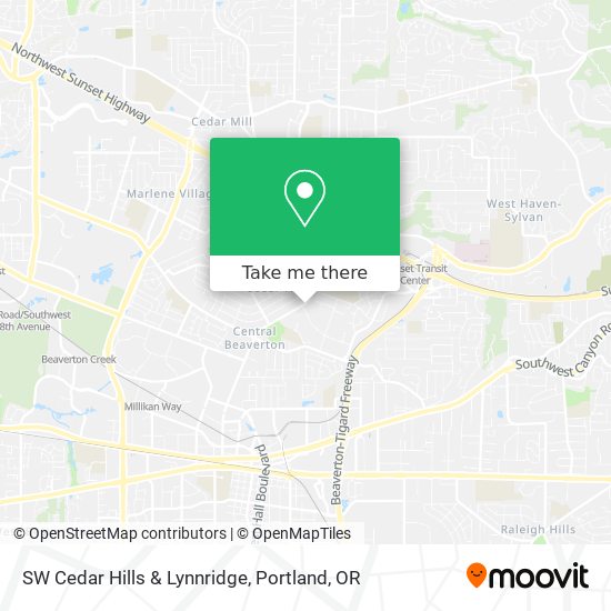 SW Cedar Hills & Lynnridge map