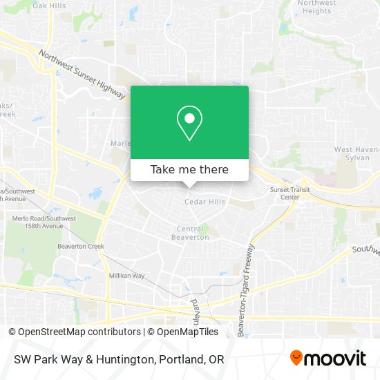 SW Park Way & Huntington map