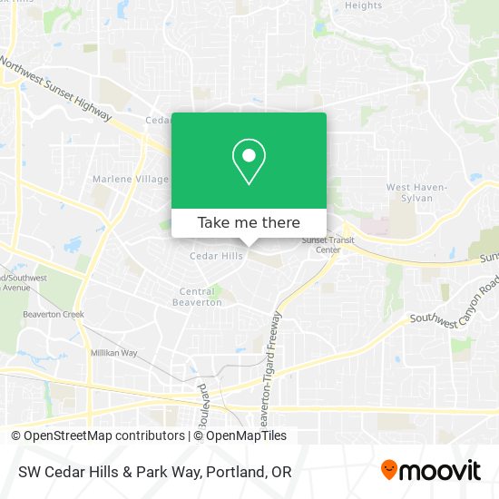Mapa de SW Cedar Hills & Park Way